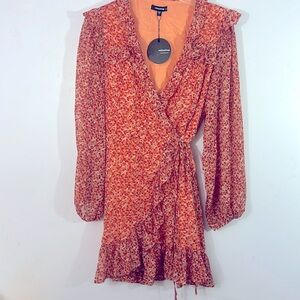 NWT Mittoshop Ruffle Dress - Size L-sheer rayon, NWT